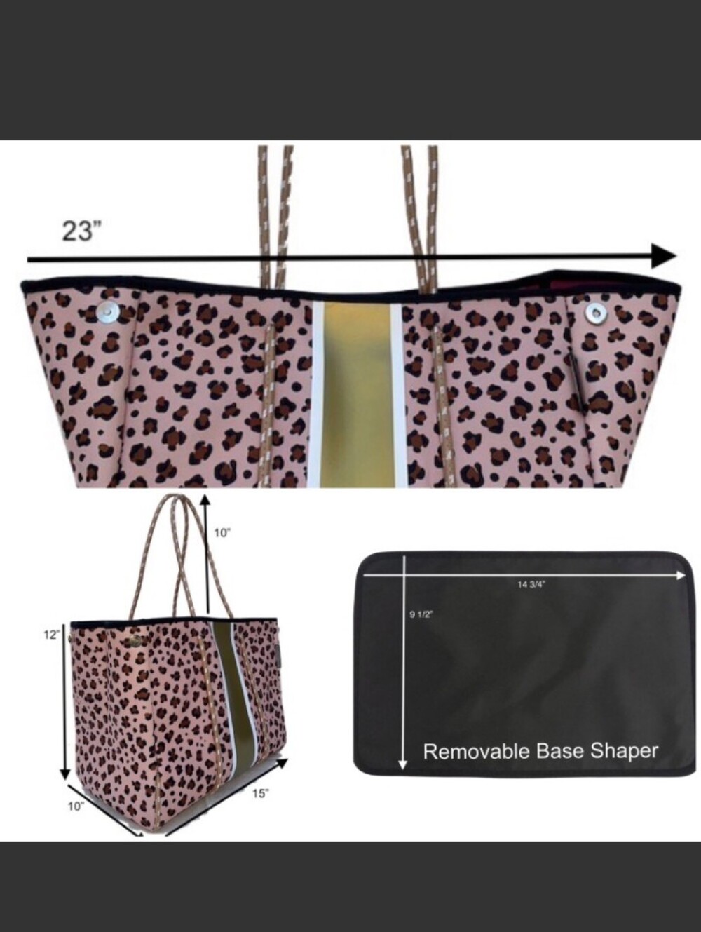 2pc Leopard 🐆 Print Large Tote Bag & Matching Zip Pouch-Wristlet 🤎 - Picture 3 of 10